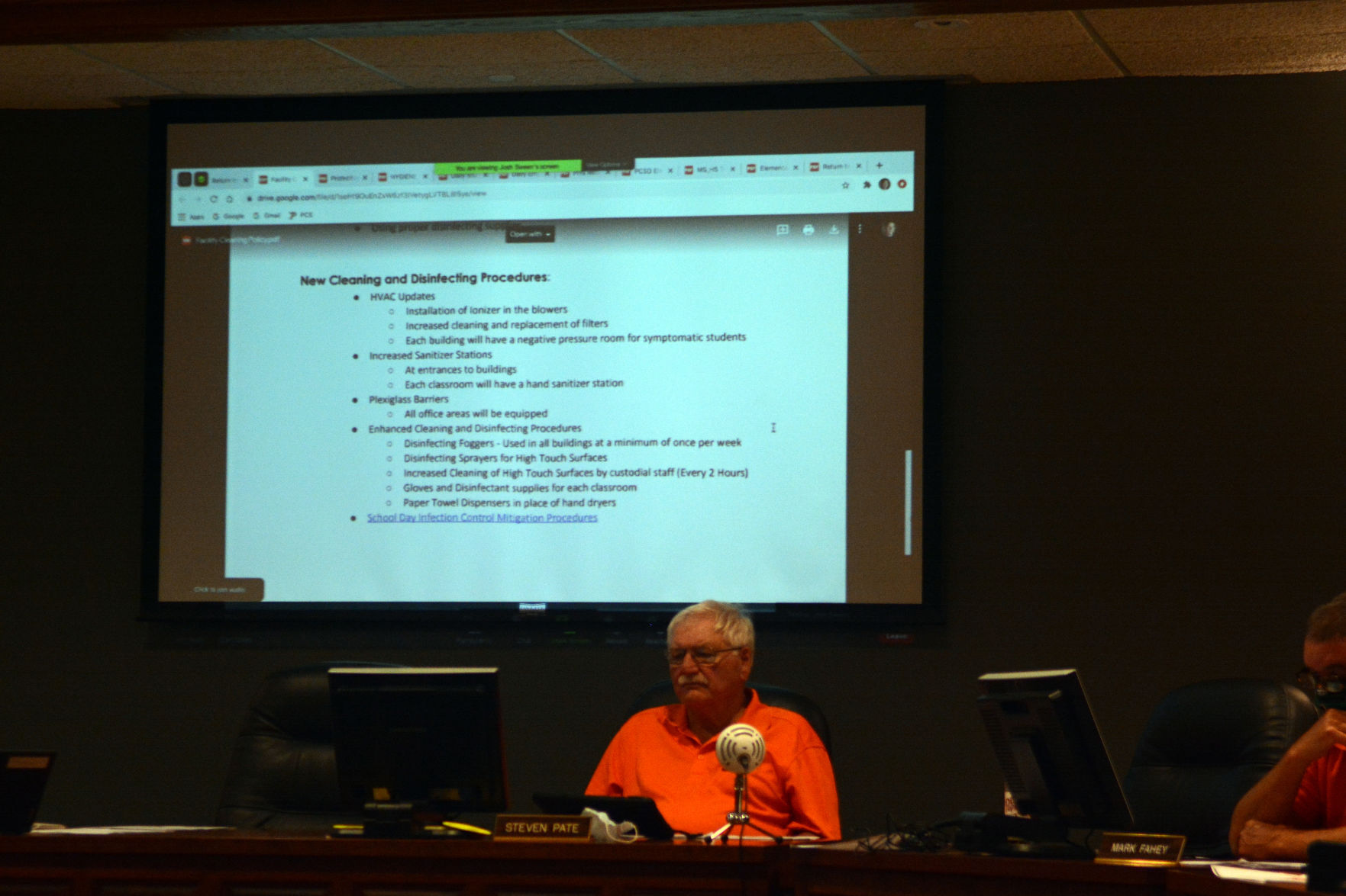 Portage School Board special meeting, July 27, 2020